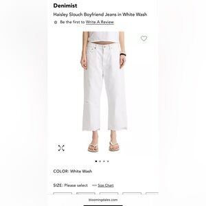 White Cropped Ankle Jeans with High-Rise Fit